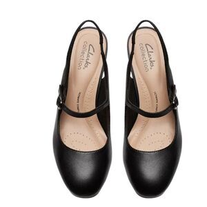 Clarks Women Ambyr 2 Grace Slingback Platform Pumps, Black, Size 10, New no box